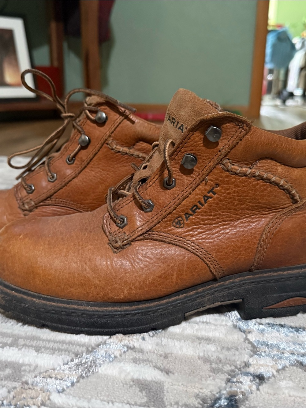 Ariat Brown Lace-Up Leather Boots